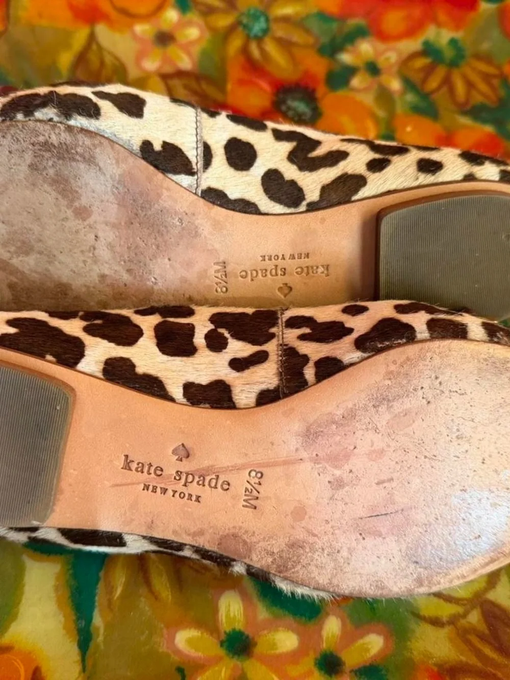 kate spade brown cowhide Leopard-Print Ballet Flat with  Bow